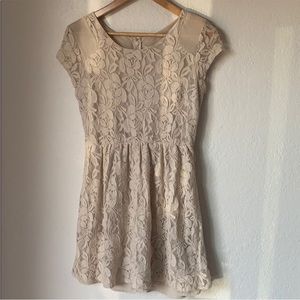 Anthropologie Cream Lace‎ Dress